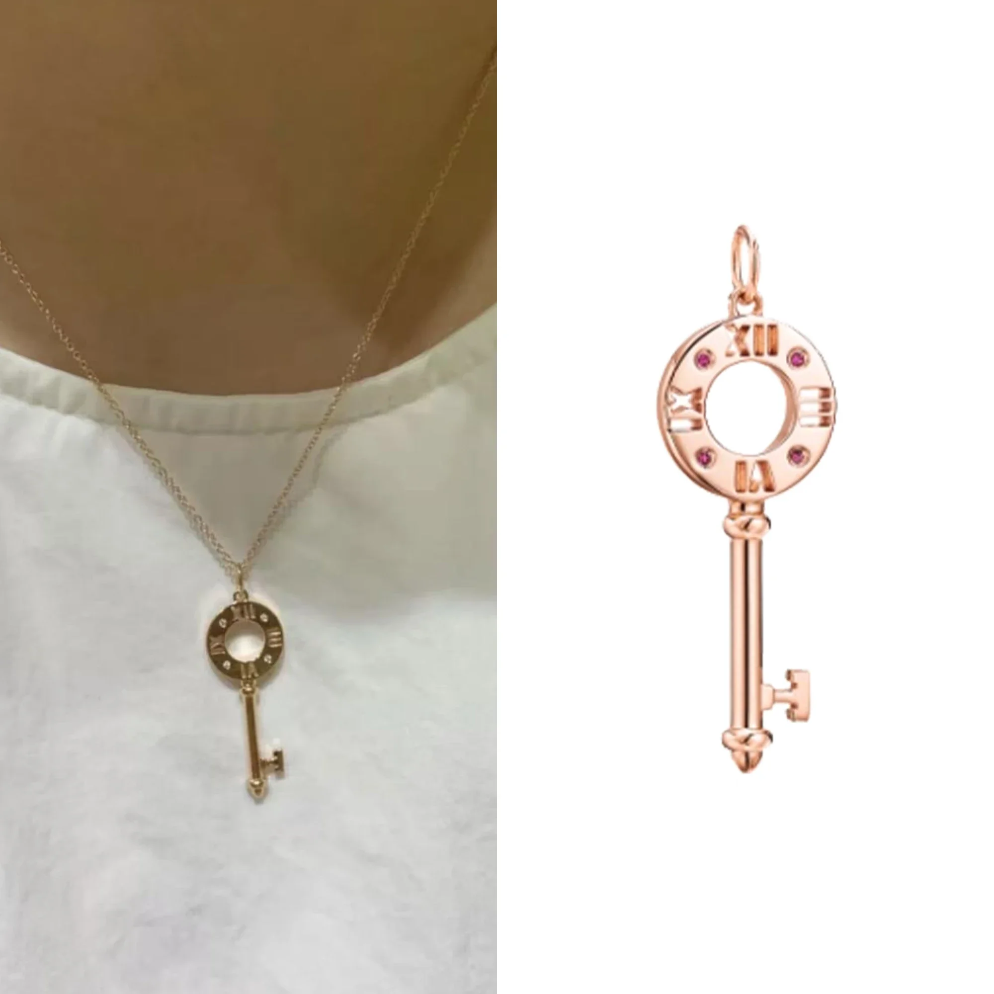 Smooth Roman numeral design necklace with pure silver S925 high-quality fashion trend necklace Keys series holiday gift
Smooth Roman numeral design necklace with pure silver S925 high-quality fashion trend necklace Keys series holiday gift