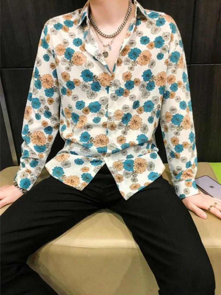 Men's Korean Style Long Sleeve Thin Shirt Slim Fit Retro Casual Chrysanthemum Floral Print Trendy Personality Cool Stylish
Men's Korean Style Long Sleeve Thin Shirt Slim Fit Retro Casual Chrysanthemum Floral Print Trendy Personality Cool Stylish