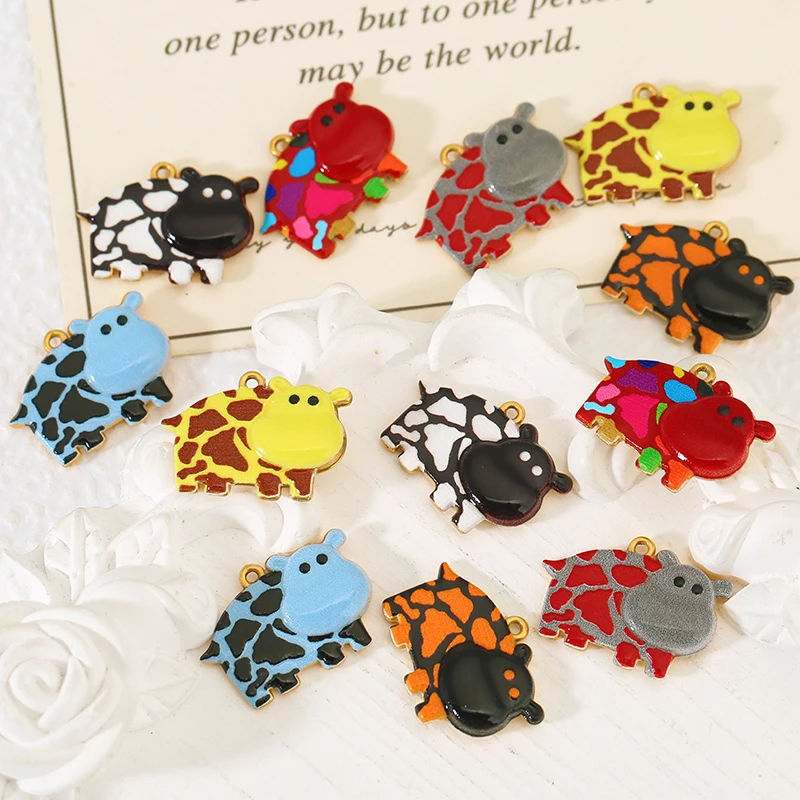 3pcs Stainless Steel Colorful Hippopotamus Charms Cartoon Animals Pendants for DIY Earrings Necklace Jewelry Making Supplies
3pcs Stainless Steel Colorful Hippopotamus Charms Cartoon Animals Pendants for DIY Earrings Necklace Jewelry Making Supplies