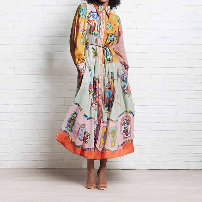 2025 Vintage Lantern Sleeve Printed Long Sleeve Pleated r Big Swing Casual Loose Lapel Women's Dress 28409 C001
2025 Vintage Lantern Sleeve Printed Long Sleeve Pleated r Big Swing Casual Loose Lapel Women's Dress 28409 C001