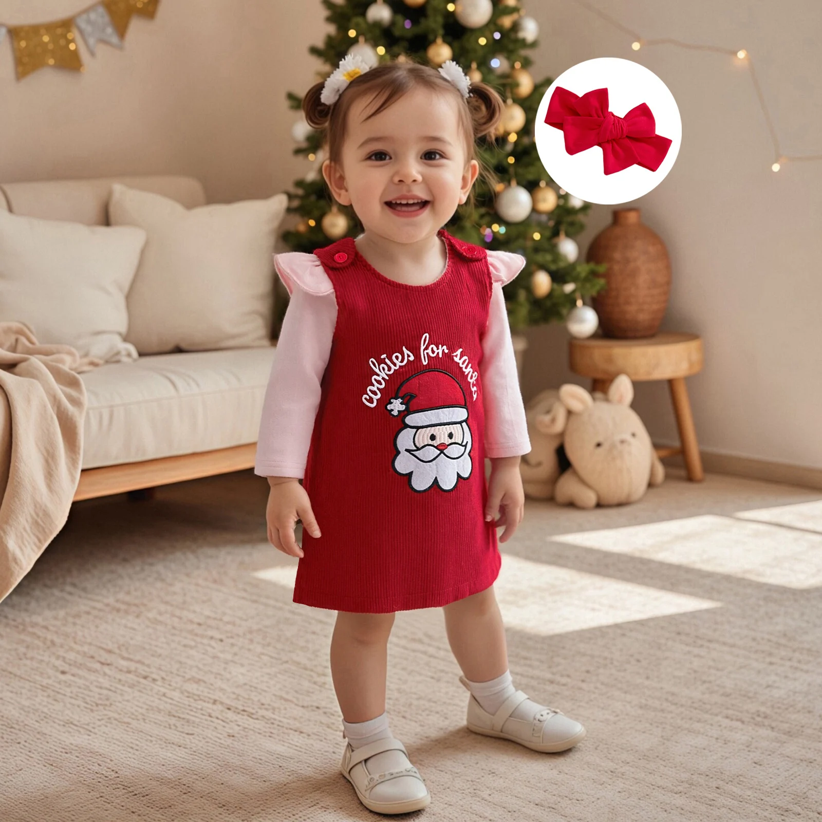 Одежда для малышей, рождественский комплект из трех предметов для девочек, милый однотонный комбинезон с длинными рукавами, повязка на голову, комплект платья с вышивкой Санта-Клауса
Одежда для малышей, рождественский комплект из трех предметов для девочек, милый однотонный комбинезон с длинными рукавами, повязка на голову, комплект платья с вышивкой Санта-Клауса