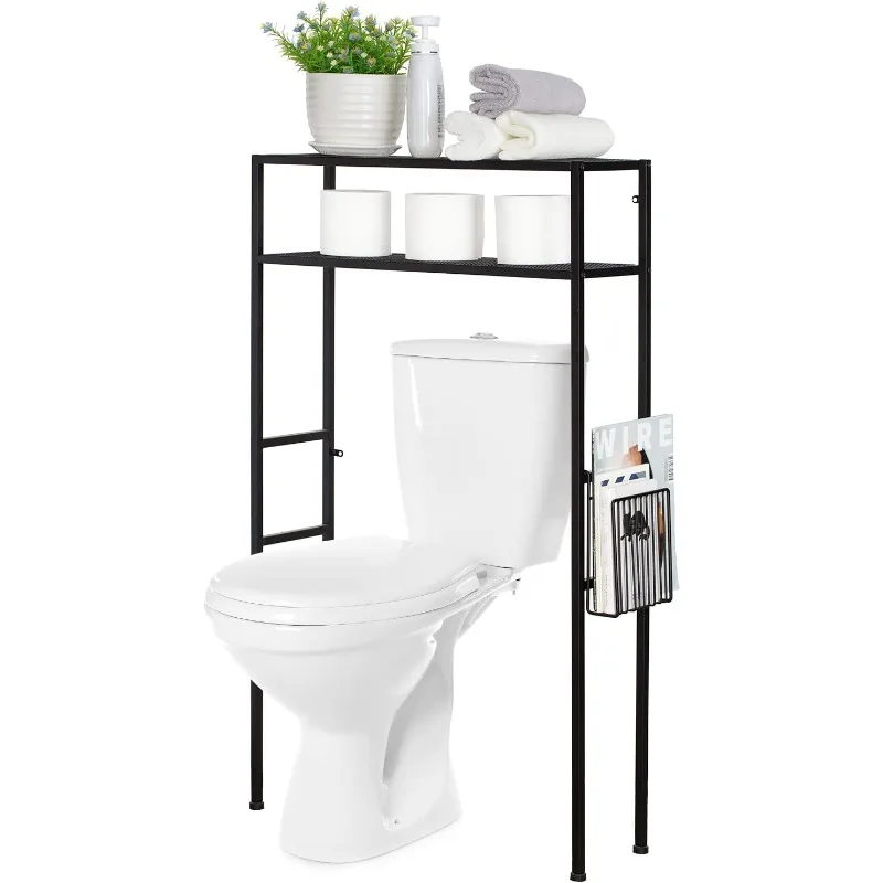 2 Tier Metal Over The Toilet Standing Shelf with Removable Magazine Holder Basket, Home Bathroom Space Saver
2 Tier Metal Over The Toilet Standing Shelf with Removable Magazine Holder Basket, Home Bathroom Space Saver