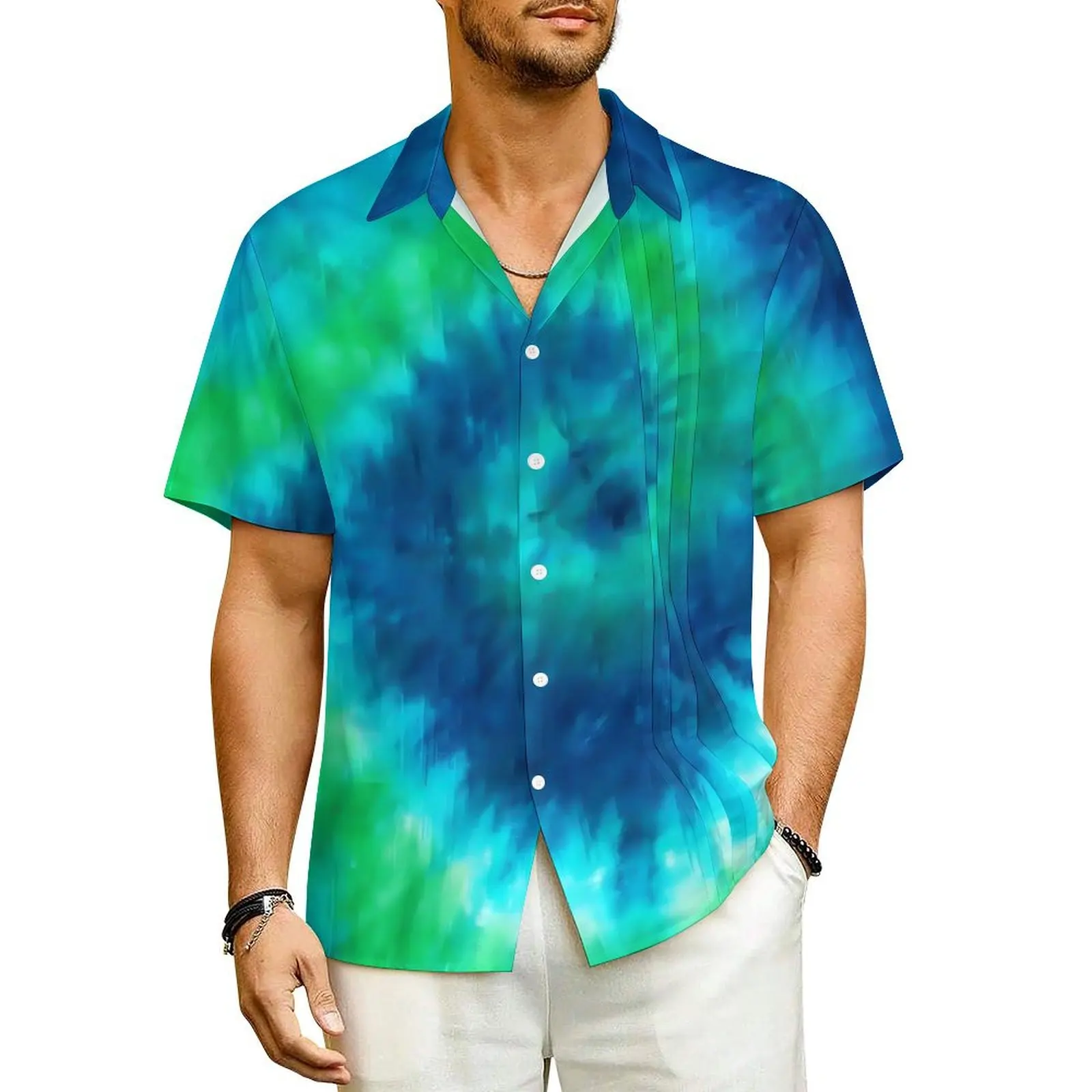 Tie Dye Print Hawaiian Shirt For Men Vacation Blue And Green Casual Shirts Short Sleeve Fashion Graphic Novelty Oversize Blouses
Tie Dye Print Hawaiian Shirt For Men Vacation Blue And Green Casual Shirts Short Sleeve Fashion Graphic Novelty Oversize Blouses