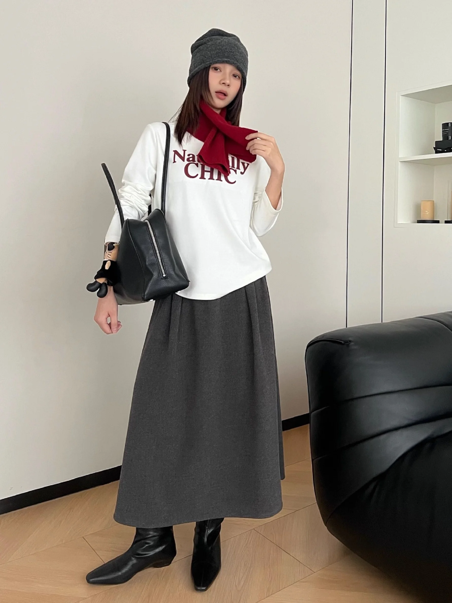 Свободный удлиненный женский топ на осень-зиму в корейском стиле с принтом, повседневный, универсальный, для ношения под одеждой, с эффектом стройности, с шарфом
Свободный удлиненный женский топ на осень-зиму в корейском стиле с принтом, повседневный, универсальный, для ношения под одеждой, с эффектом стройности, с шарфом