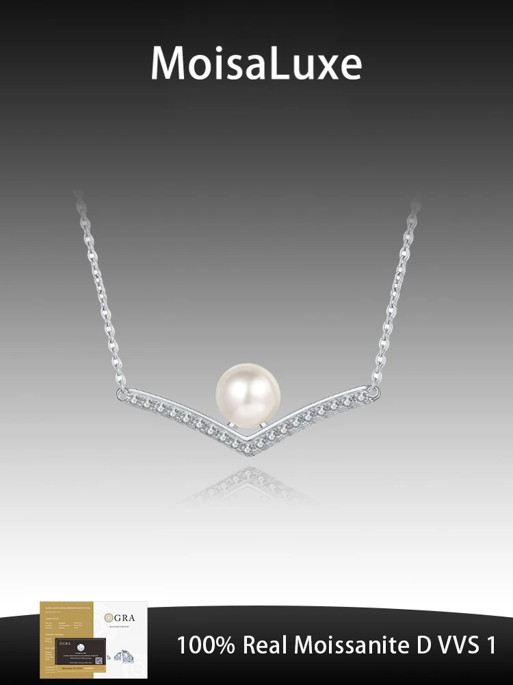 MoisaLuxe Official Store Plata Sterling 925 Silver Clavicle Chain Pearl V-shaped Moissanite Necklace Women Clavicle Chain Items
MoisaLuxe Official Store Plata Sterling 925 Silver Clavicle Chain Pearl V-shaped Moissanite Necklace Women Clavicle Chain Items