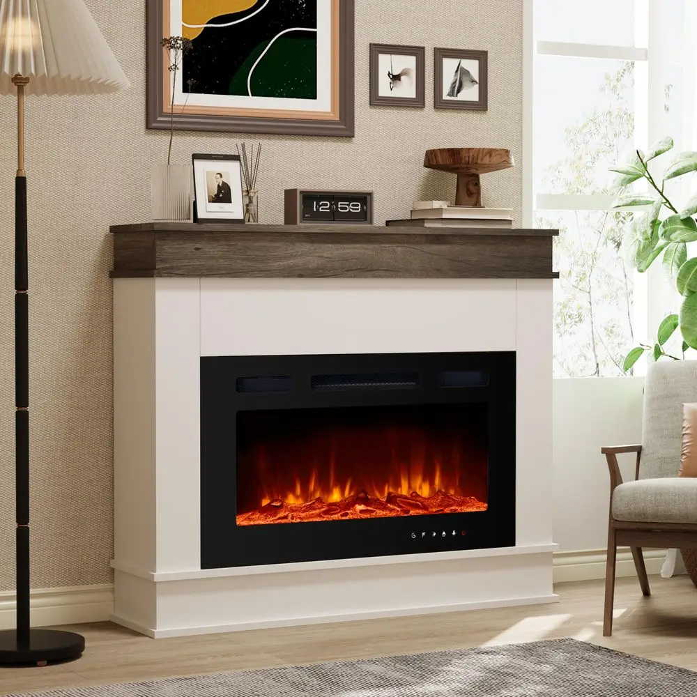 Electric Fireplace with Mantel, Fireplace TV Stand with 30 Electric Fireplace Heater, Low Noise, Remote Control, Touch Screen,
Electric Fireplace with Mantel, Fireplace TV Stand with 30 Electric Fireplace Heater, Low Noise, Remote Control, Touch Screen,