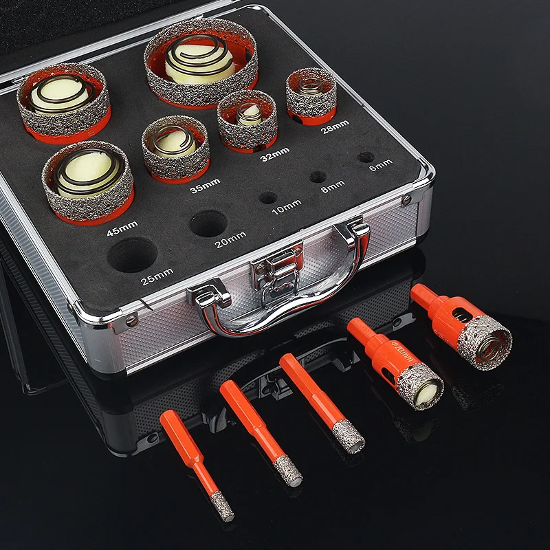Diamond Brazed Tile Hole Opener Set, Dry Drilling Drill Bits, Special for Full Ceramic Tile Marble Drilling
Diamond Brazed Tile Hole Opener Set, Dry Drilling Drill Bits, Special for Full Ceramic Tile Marble Drilling