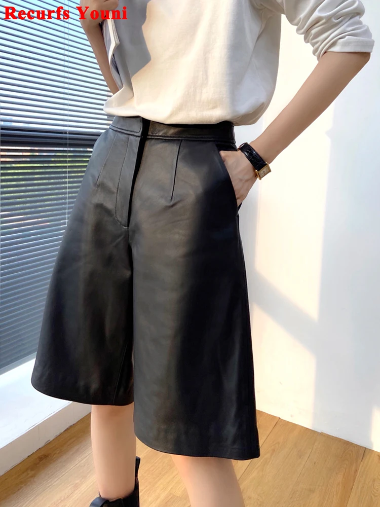 Bermuda Femme Vetement Harajuku Imported Genuine Leather Wide Leg Straight Pants Women Simple Loose Knee Long Black Trousers
Bermuda Femme Vetement Harajuku Imported Genuine Leather Wide Leg Straight Pants Women Simple Loose Knee Long Black Trousers
