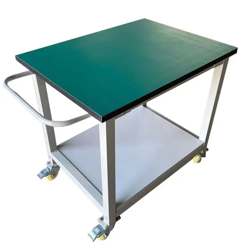 Work table Double-layer anti-static cart with wheels Electronic maintenance workshop packing table
Work table Double-layer anti-static cart with wheels Electronic maintenance workshop packing table
