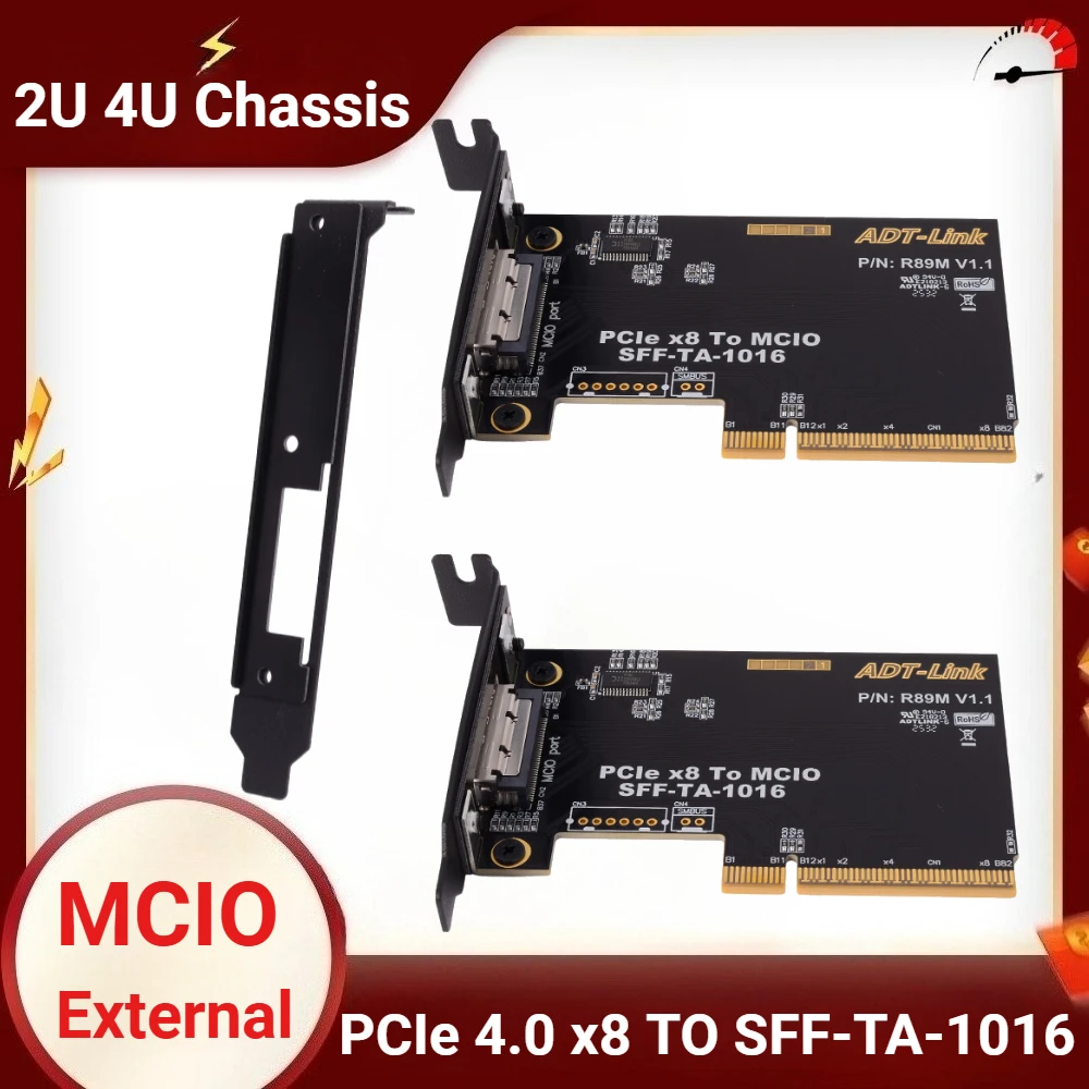 PCIe 4.0 X8 to MCIO SFF-TA-1016 Adapter Card MCIO External Chassis Graphics Card Split Card Extender Wire GEN4 for 2U 4U Chassis
PCIe 4.0 X8 to MCIO SFF-TA-1016 Adapter Card MCIO External Chassis Graphics Card Split Card Extender Wire GEN4 for 2U 4U Chassis