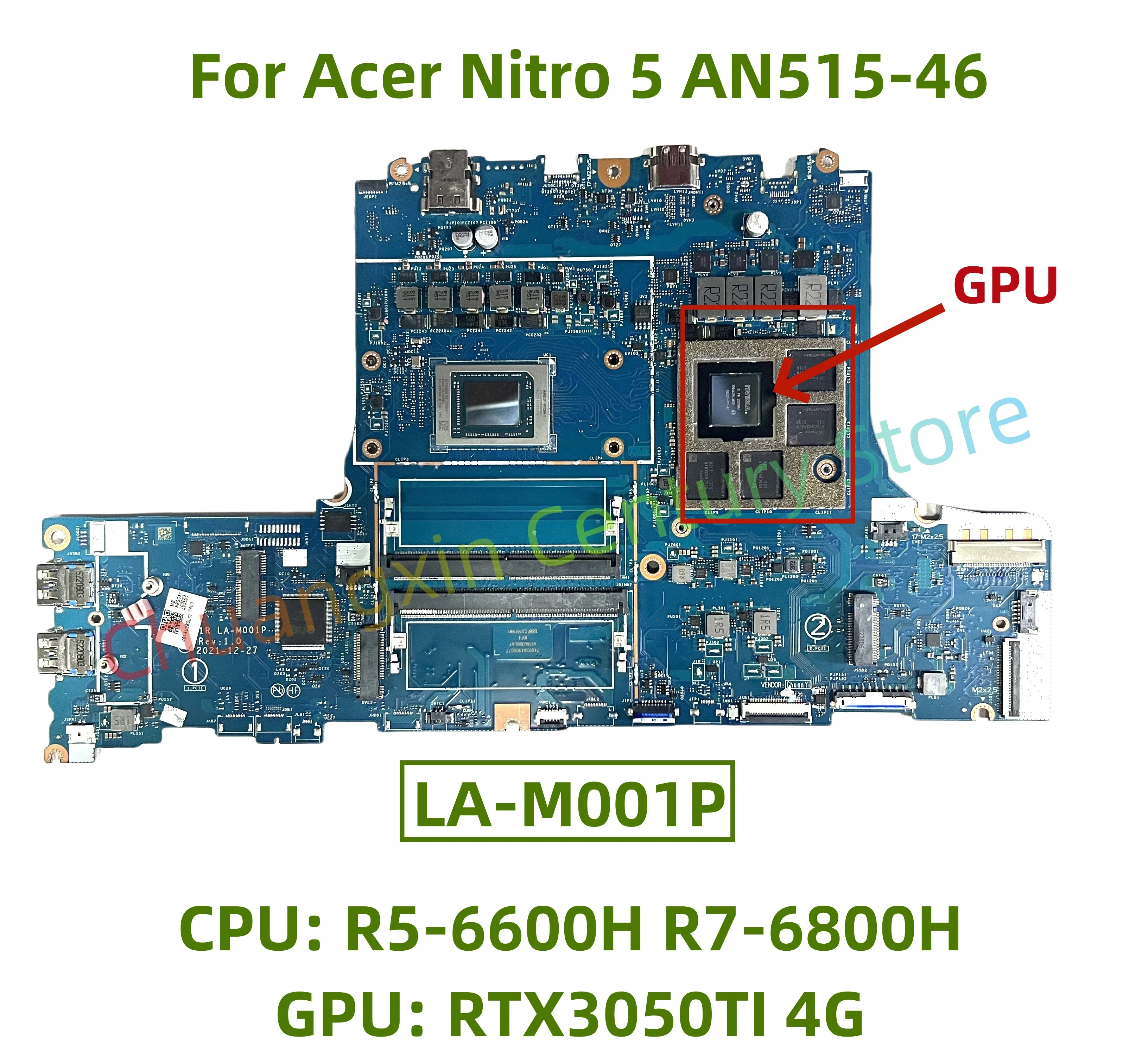 LA-M001P motherboard for Acer Nitro 5 AN515-46 laptop with CPU: R5-6600H R7-6800H GPU: RTX3050TI 4G 100% tested
LA-M001P motherboard for Acer Nitro 5 AN515-46 laptop with CPU: R5-6600H R7-6800H GPU: RTX3050TI 4G 100% tested