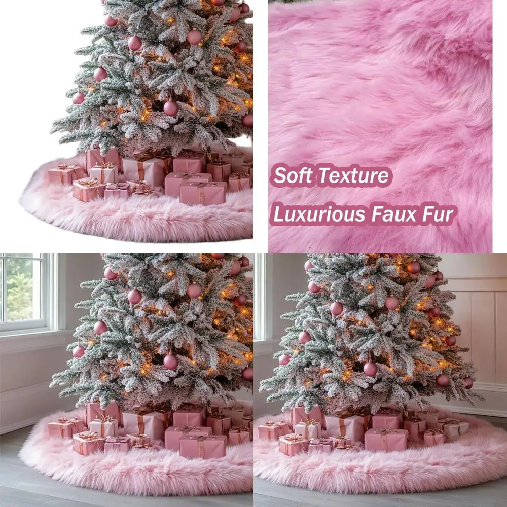 60 Inch Pink Plush Faux Fur Christmas Tree Skirt for Festive Holiday Celebrations
60 Inch Pink Plush Faux Fur Christmas Tree Skirt for Festive Holiday Celebrations