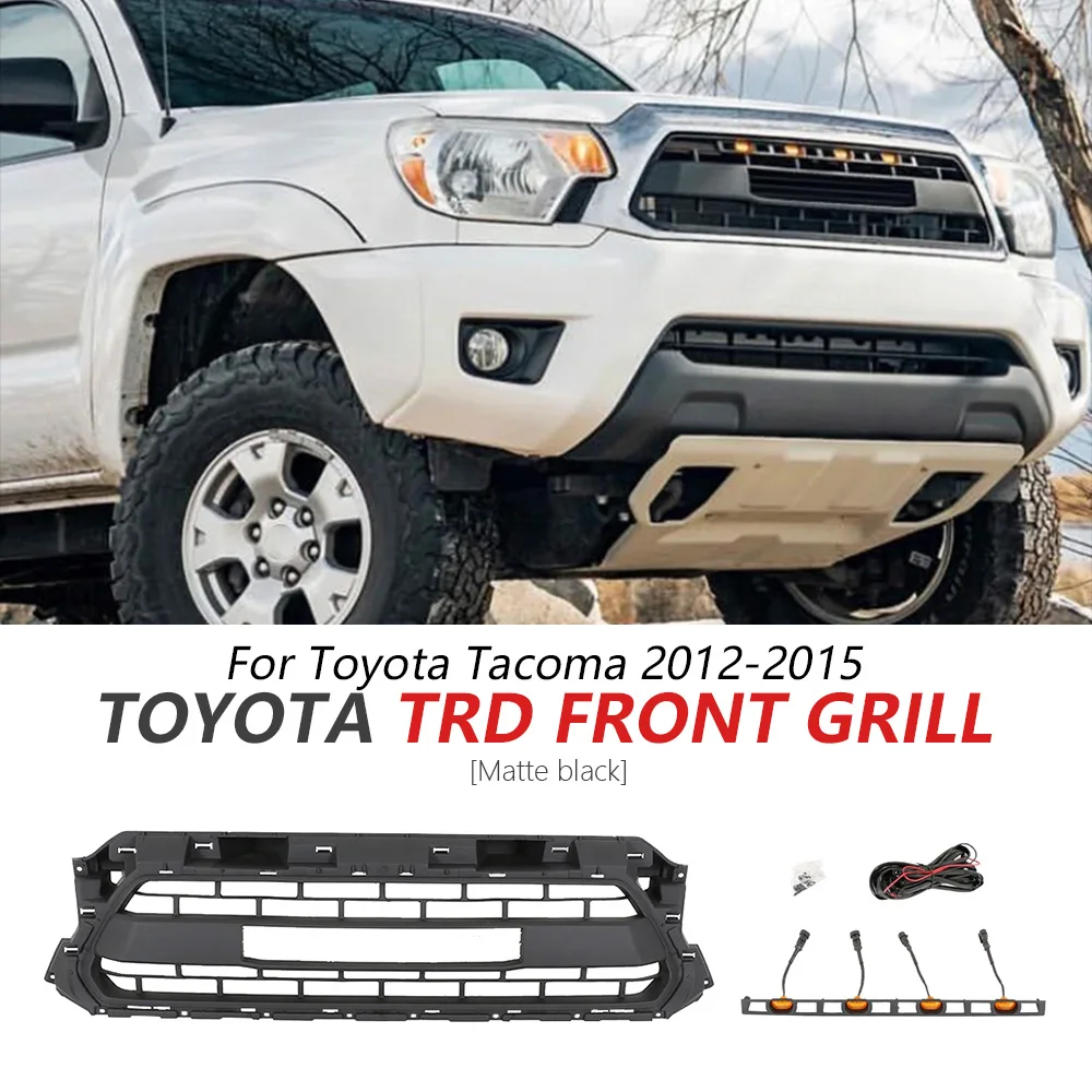TRD Front Grille For Toyota Tacoma SR SR5 2012-2015 Front Mesh with LED Light Strip Mesh Body Kit Upgrade Car Accessories
TRD Front Grille For Toyota Tacoma SR SR5 2012-2015 Front Mesh with LED Light Strip Mesh Body Kit Upgrade Car Accessories