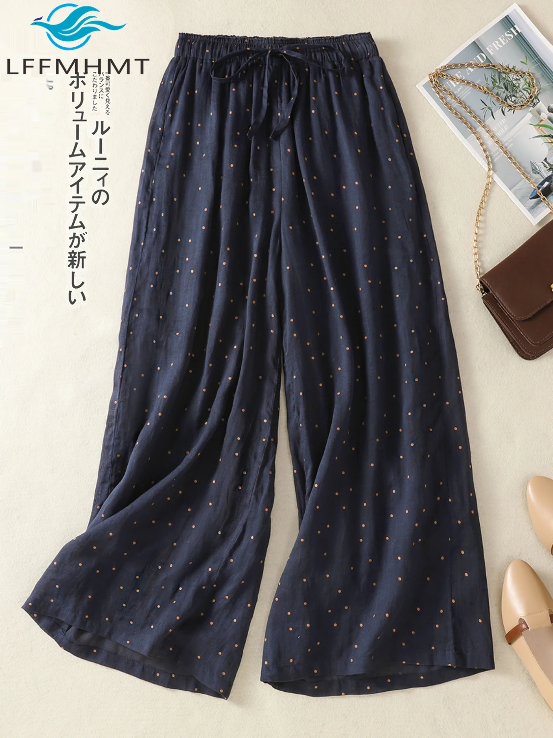 5001 Polka Dot Print Cotton Linen Casual Pants Women Spring Summer Fashion Elastic Waist Loose Casual Thin Ankle Length Trousers
5001 Polka Dot Print Cotton Linen Casual Pants Women Spring Summer Fashion Elastic Waist Loose Casual Thin Ankle Length Trousers