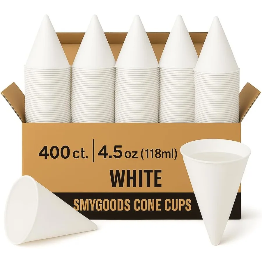 Disposable White Paper Cone Cups Pack of 4004.5 oz EcoFriendly LeakProof Ideal for Outdoor Events Water Coolers OntheGo Hydrati
Disposable White Paper Cone Cups Pack of 4004.5 oz EcoFriendly LeakProof Ideal for Outdoor Events Water Coolers OntheGo Hydrati