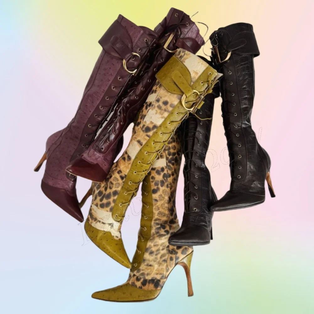 Green Front Cross Tied Tied Metal Decor Leopard Pointed Toe Shoes Thin High Heel Shoes for Women Shoes 2025 Zapatos Para Mujere
Green Front Cross Tied Tied Metal Decor Leopard Pointed Toe Shoes Thin High Heel Shoes for Women Shoes 2025 Zapatos Para Mujere
