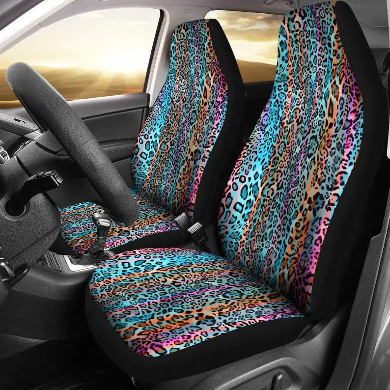 Colorful Leopard Cheetah Animal Print Car Seat Covers Pair, 2 Front Seat Covers, Car Seat Protector, Car Accessories
Colorful Leopard Cheetah Animal Print Car Seat Covers Pair, 2 Front Seat Covers, Car Seat Protector, Car Accessories