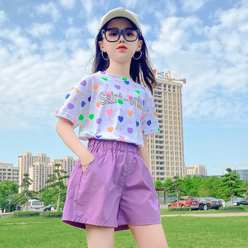 Summer Suit for Girls 2024 New Baby Short Sleeve T-shirt + Loose Shorts Two-piece Set Children Cute Clothing 4 6 8 10 12 Years
Summer Suit for Girls 2024 New Baby Short Sleeve T-shirt + Loose Shorts Two-piece Set Children Cute Clothing 4 6 8 10 12 Years
