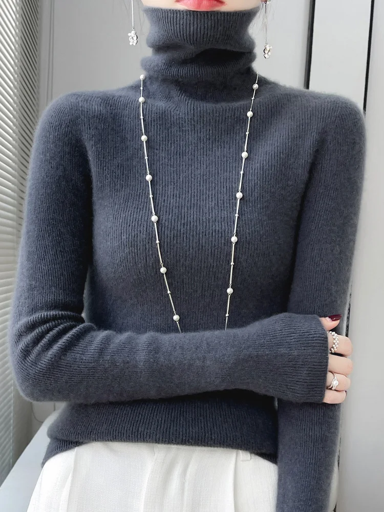 CHICUU Women Cashmere Sweater Turtleneck Pullover Autumn Winter 100% Merino Wool Knitwear Basic Soft Warm Wool Clothing Tops
CHICUU Women Cashmere Sweater Turtleneck Pullover Autumn Winter 100% Merino Wool Knitwear Basic Soft Warm Wool Clothing Tops