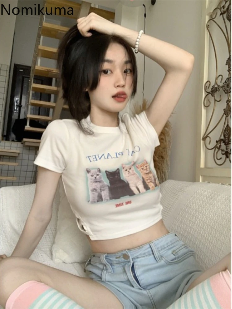 Cat Print Cute Tshirts Women White Crop Tops 2025 Ropa Mujer Tunic Short Sleeve Tees Y2k T-shirt Casual Fashion Summer Camisetas
Cat Print Cute Tshirts Women White Crop Tops 2025 Ropa Mujer Tunic Short Sleeve Tees Y2k T-shirt Casual Fashion Summer Camisetas