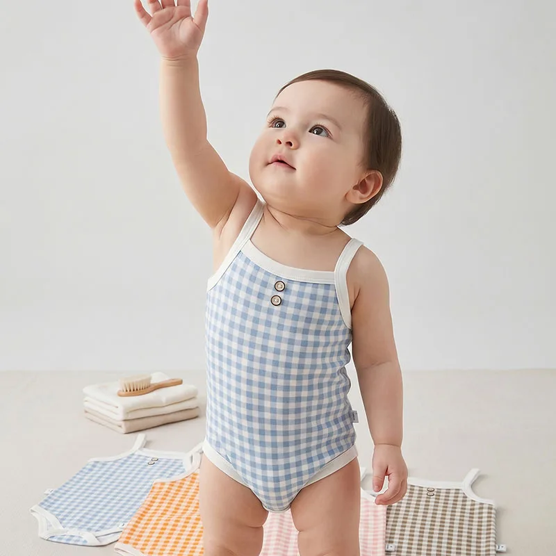 Baby Summer Bodysuit 0-2T Cute Grid Thin Infant Straps Jumpsuit Sweet 4 Colors Boys Clothes Ventilate Toddler One Piece
Baby Summer Bodysuit 0-2T Cute Grid Thin Infant Straps Jumpsuit Sweet 4 Colors Boys Clothes Ventilate Toddler One Piece