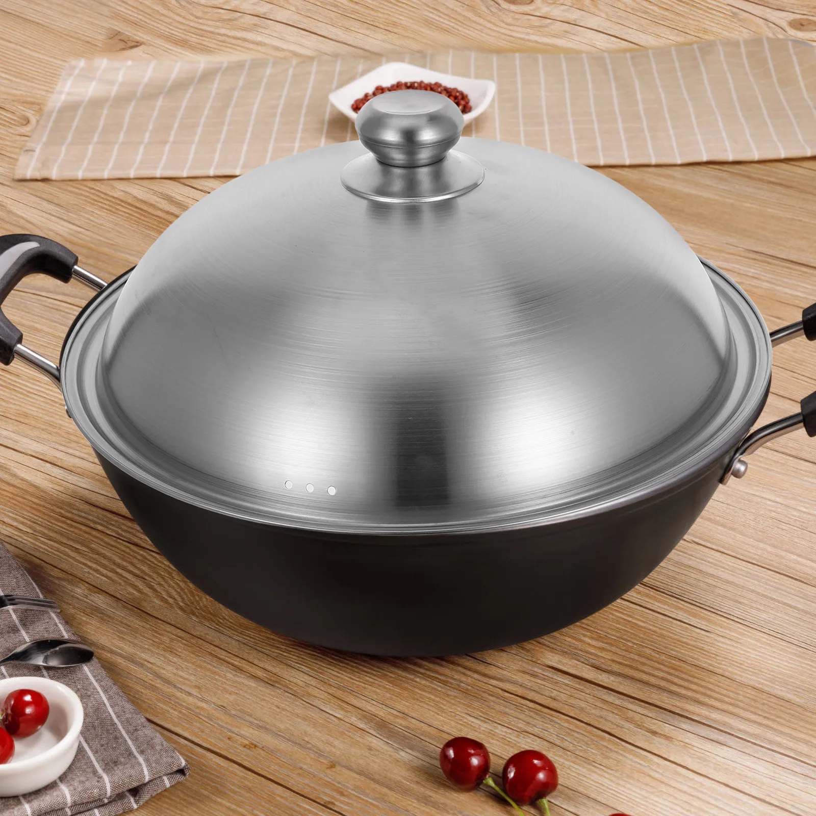 Stainless Steel Pot Lid 34cm Sandblasted Anti Hot Handle Suitable Stockpot Wok Steamer Metal Kitchen Cookware Parts
Stainless Steel Pot Lid 34cm Sandblasted Anti Hot Handle Suitable Stockpot Wok Steamer Metal Kitchen Cookware Parts