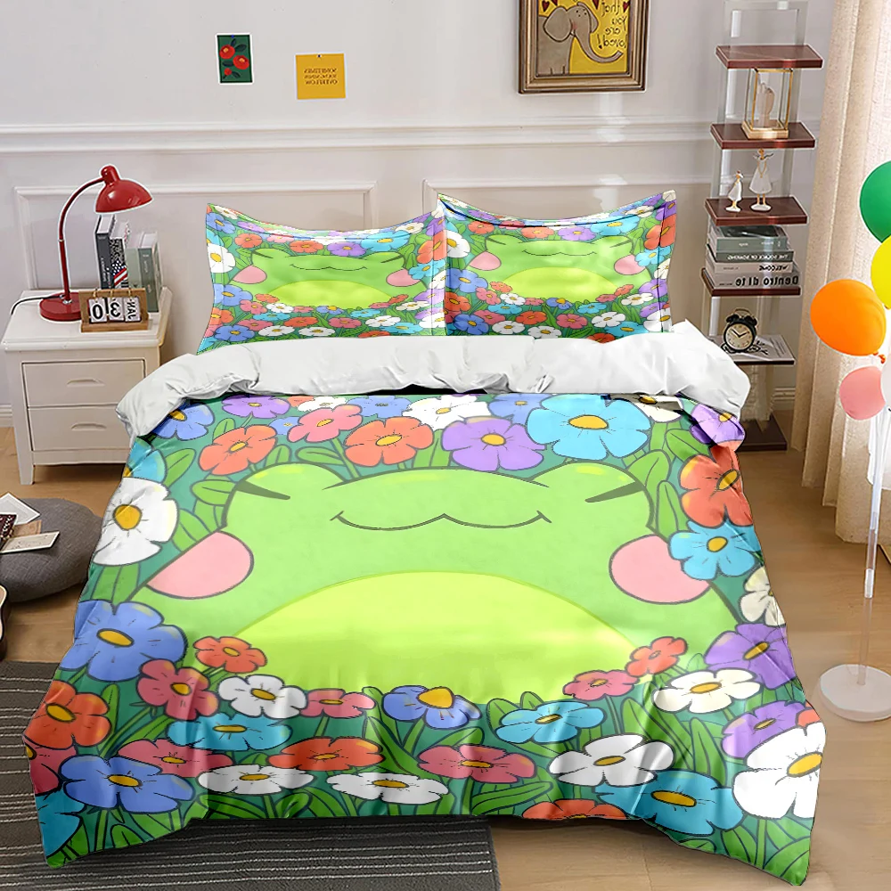 3PC Green Frog in Colorful Flowers Print Bedding Set 1 Duvet Cover 2 Pillowcases for Adult and Children Luxury Gift Full Size
3PC Green Frog in Colorful Flowers Print Bedding Set 1 Duvet Cover 2 Pillowcases for Adult and Children Luxury Gift Full Size