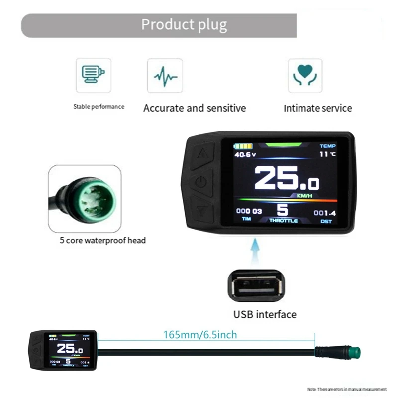 Ebike Display For KT TF01U 24V 36V 48V Intelligent Colorful LCD Meter Waterproof Joint Electric Bicycle Meter
Ebike Display For KT TF01U 24V 36V 48V Intelligent Colorful LCD Meter Waterproof Joint Electric Bicycle Meter