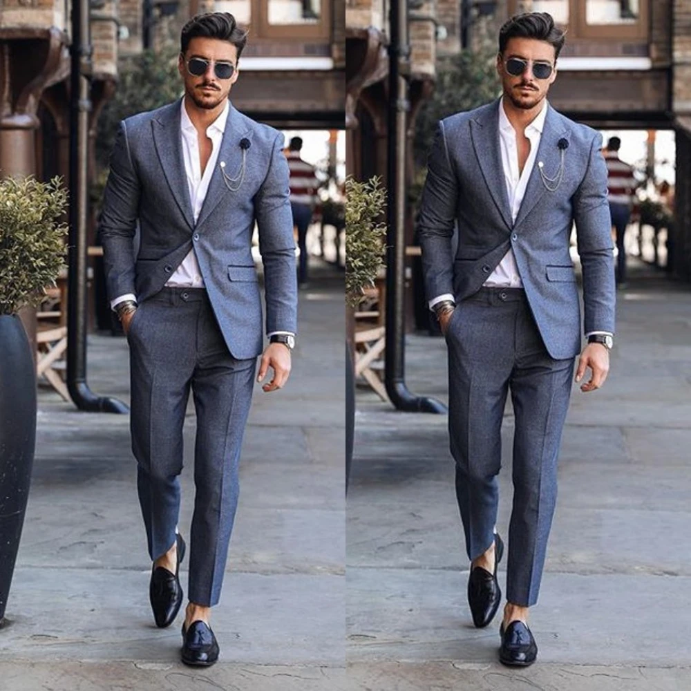 Classic Business Men Tuxedos Custom Made Peaked Lapel Slim Fit Blazer Smart Casual Daily Outdoor Streetwear Suits 2 Pieces Set
Classic Business Men Tuxedos Custom Made Peaked Lapel Slim Fit Blazer Smart Casual Daily Outdoor Streetwear Suits 2 Pieces Set