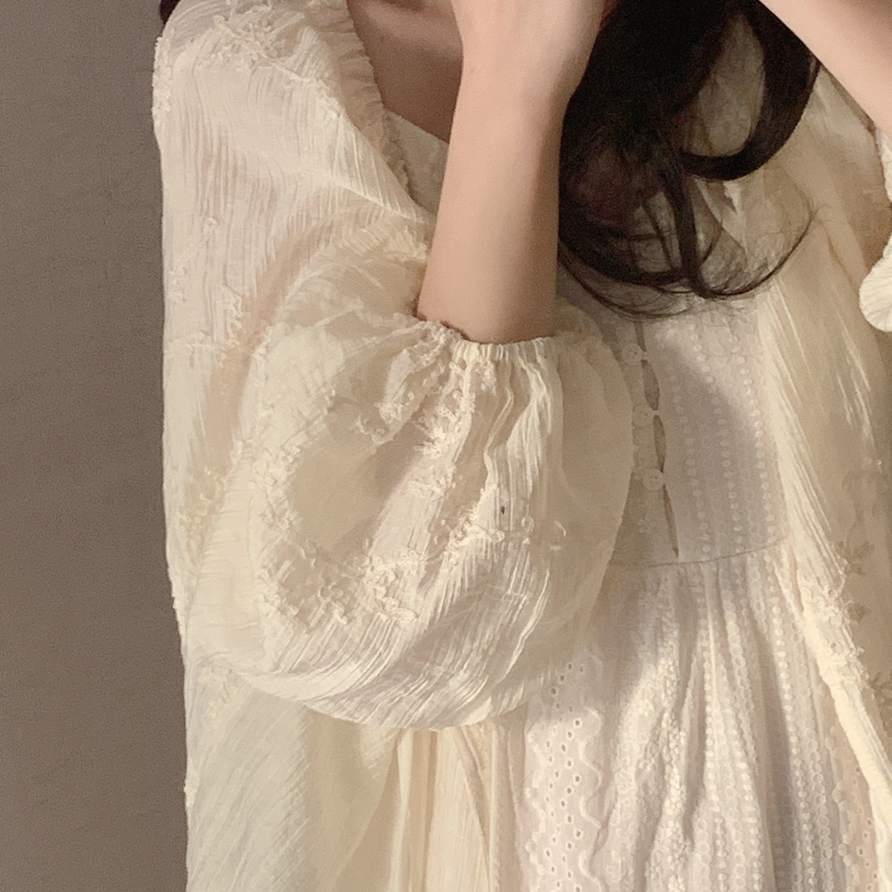 Sun Protection Fern Texture Embroidered Lantern Sve Chiffon Open Cardigan irt Casual Sle ort Sve Women's irt
Sun Protection Fern Texture Embroidered Lantern Sve Chiffon Open Cardigan irt Casual Sle ort Sve Women's irt