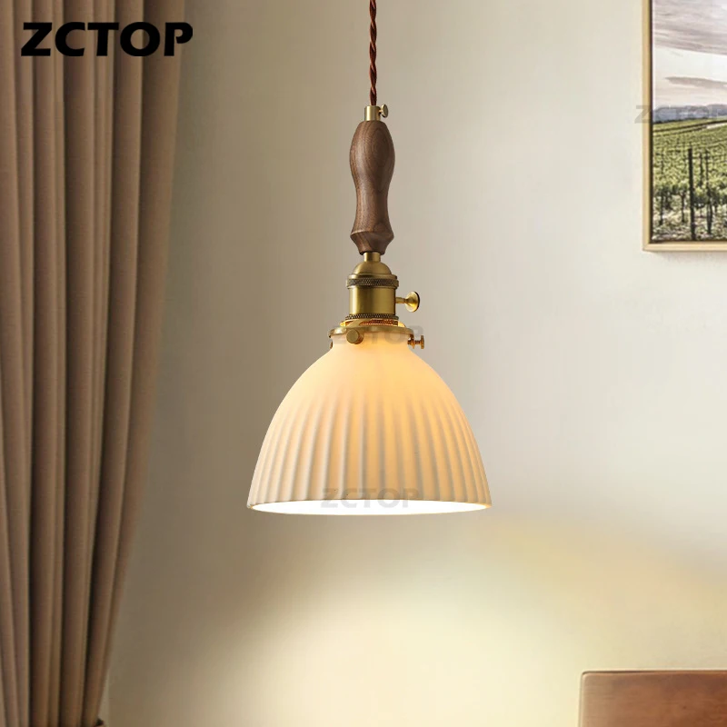 Modern Walnut Wood LED Pendant Light Dining Room Restaurant Hollow Home Decor Chandelier Ceramic Knob Switch Hanging Lamp
Modern Walnut Wood LED Pendant Light Dining Room Restaurant Hollow Home Decor Chandelier Ceramic Knob Switch Hanging Lamp