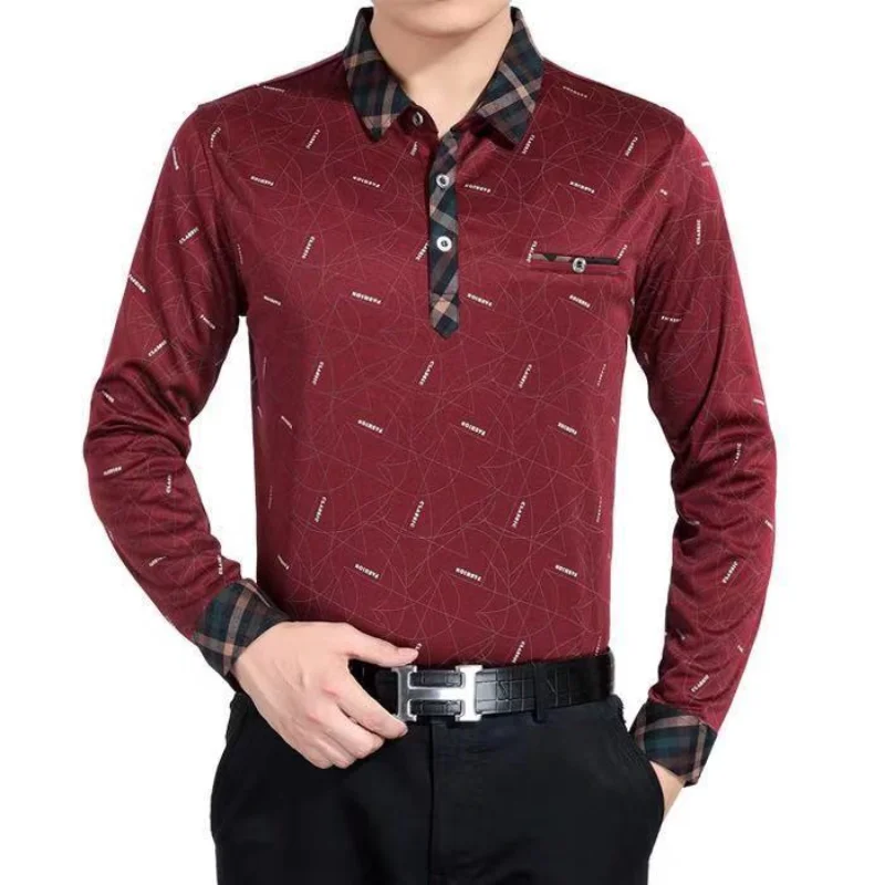 Autumn Winter New Printing Striped Polo Shirts Men's Long Sleeve Contrast Loose All-match Tops Tees Vintage Fashion Men Clothing
Autumn Winter New Printing Striped Polo Shirts Men's Long Sleeve Contrast Loose All-match Tops Tees Vintage Fashion Men Clothing