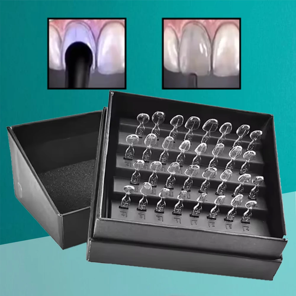32Pcs Dental Veneer Mould Kit Composite Resin Light Cure Anterior Teeth Mold Whitening Tools for Front Teeth
32Pcs Dental Veneer Mould Kit Composite Resin Light Cure Anterior Teeth Mold Whitening Tools for Front Teeth
