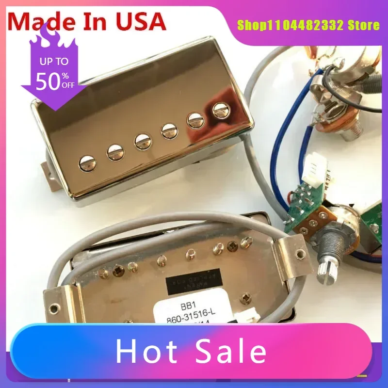 H X Shop Store--1 Set Electric Guitar Humbucker Pickups with Pro Wiring Harness for Gib BB1 BB2 BB Series Nickel Cover silver
H X Shop Store--1 Set Electric Guitar Humbucker Pickups with Pro Wiring Harness for Gib BB1 BB2 BB Series Nickel Cover silver