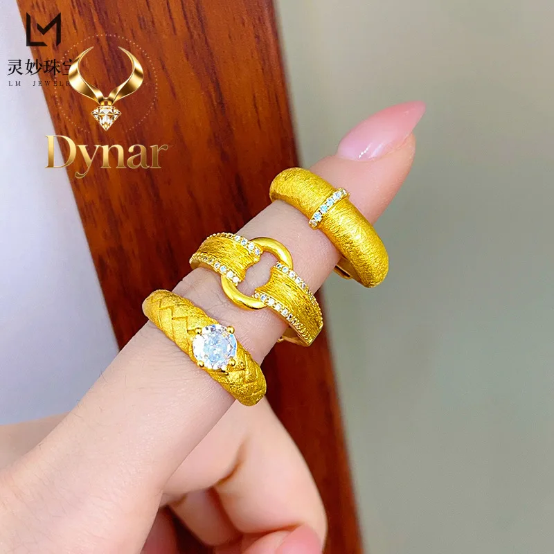 Dynar Jewelry 9999 point diamond brushed satin ring round diamond 24K real gold braided wheat ear ring mid-style simple women'
Dynar Jewelry 9999 point diamond brushed satin ring round diamond 24K real gold braided wheat ear ring mid-style simple women'