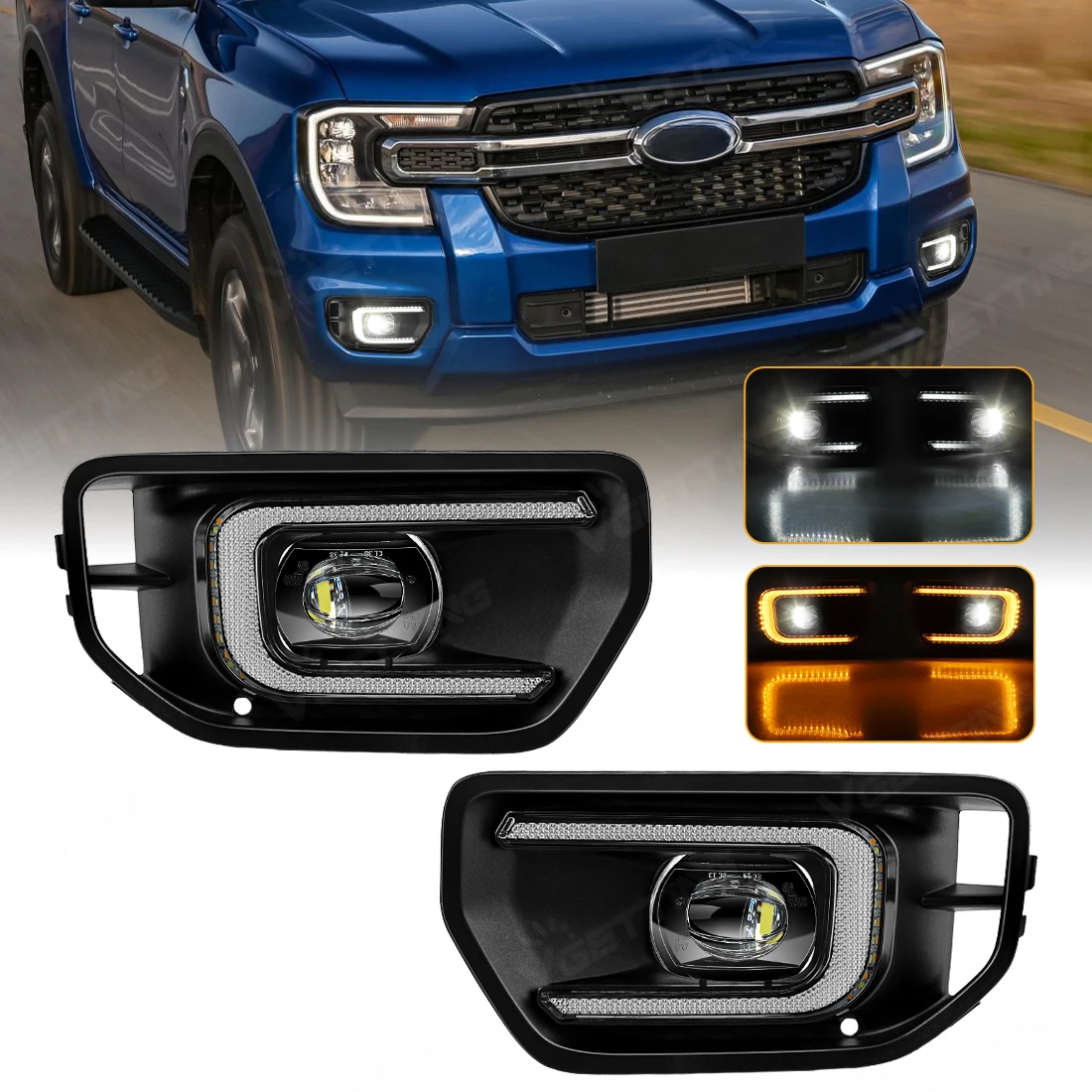 LED Daytime Running Light For Ford Ranger T9 XL XLT SPORT Platinum 2022 2023 2024 Yellow Turn Signal Lamp Front Fog Lamp 12V
LED Daytime Running Light For Ford Ranger T9 XL XLT SPORT Platinum 2022 2023 2024 Yellow Turn Signal Lamp Front Fog Lamp 12V