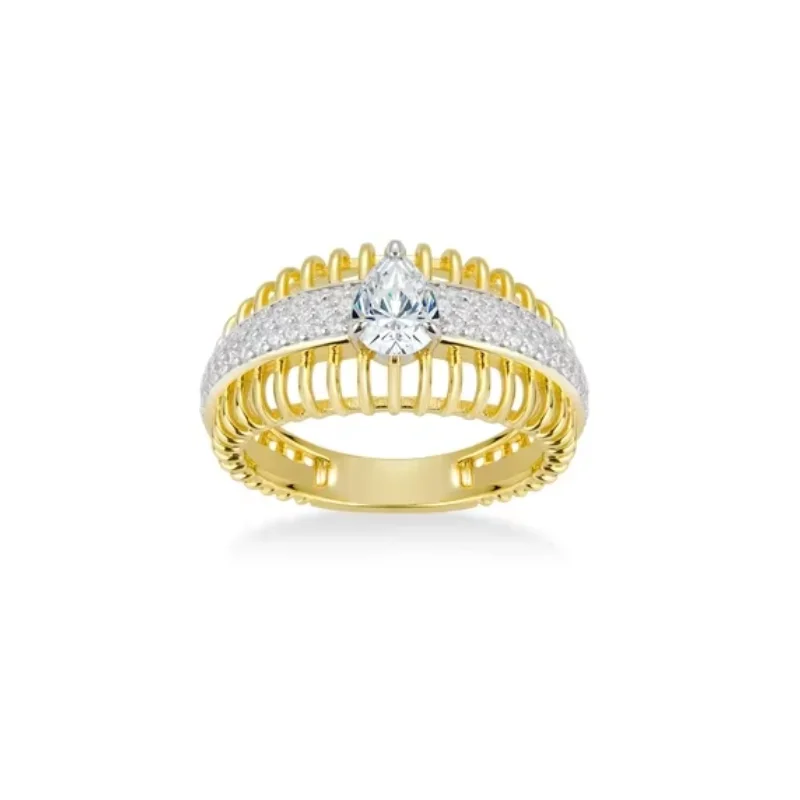 BELLUX 925 Silver Gold Plated Synthetic Zircon Water Drop shaped White Diamond Hollow Out Luxury Ring
BELLUX 925 Silver Gold Plated Synthetic Zircon Water Drop shaped White Diamond Hollow Out Luxury Ring