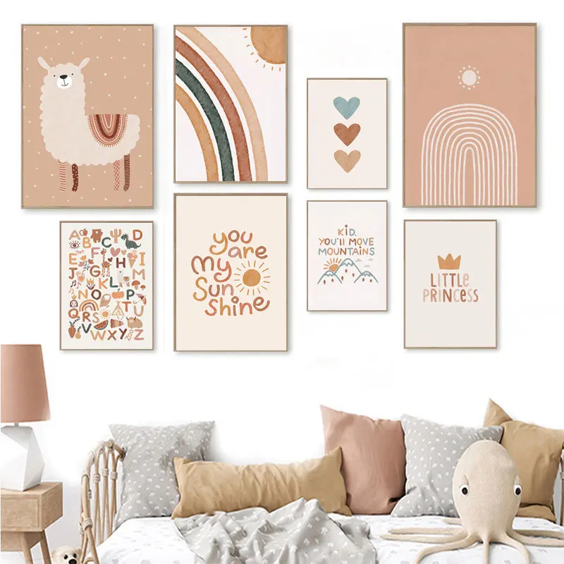 Alpaca Sun Rainbow Alphabet ABC Wall Art Canvas Painting Nordic Posters and Prints Nursery Wall Pictures Kids Room Bedroom Decor
Alpaca Sun Rainbow Alphabet ABC Wall Art Canvas Painting Nordic Posters and Prints Nursery Wall Pictures Kids Room Bedroom Decor