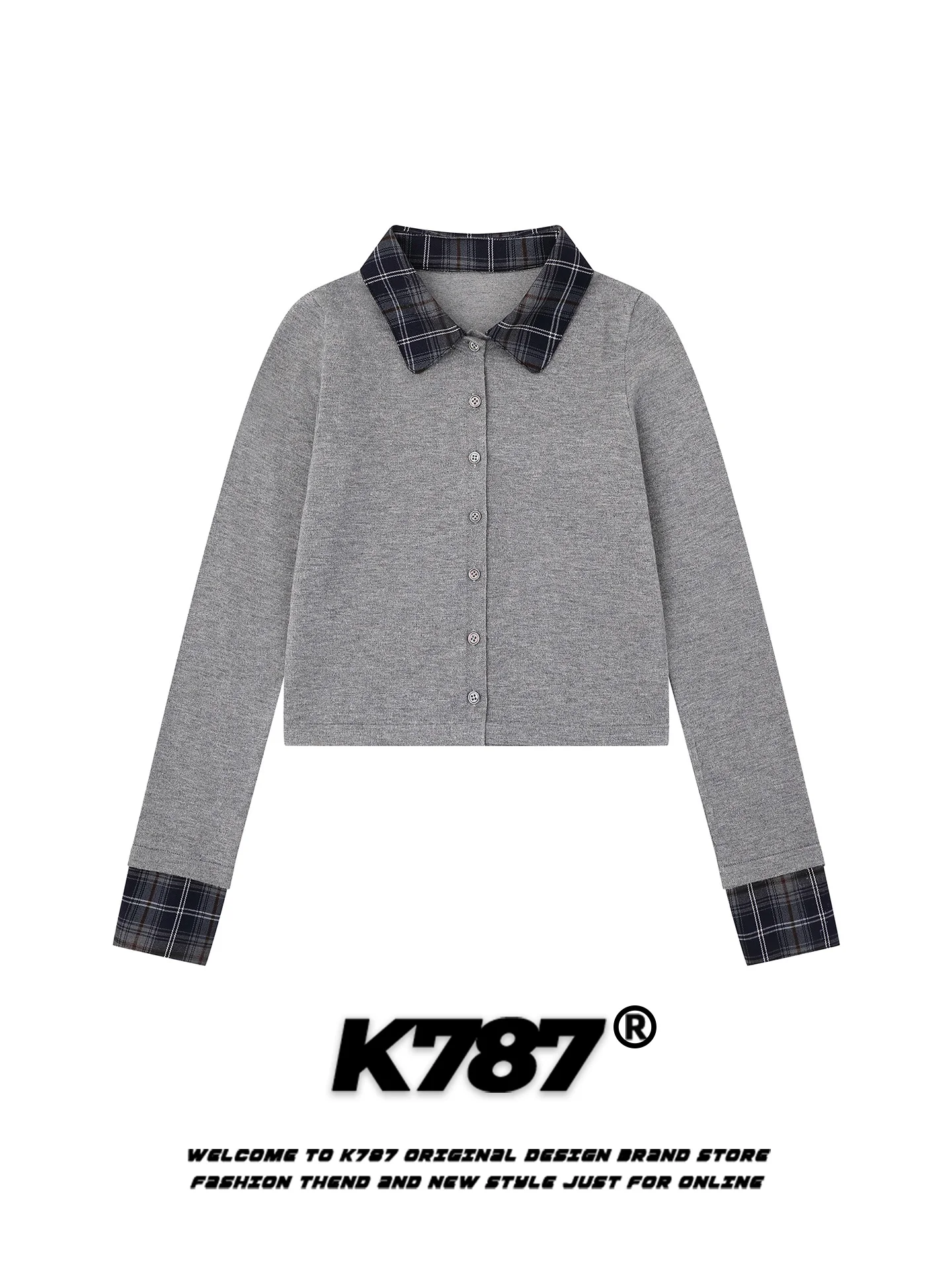 Slim Fit ort American Retro Plaid Splice Collar Sweater Women's Sle K787 Commuter Sle Knitwear Easy to Wear Daily
Slim Fit ort American Retro Plaid Splice Collar Sweater Women's Sle K787 Commuter Sle Knitwear Easy to Wear Daily