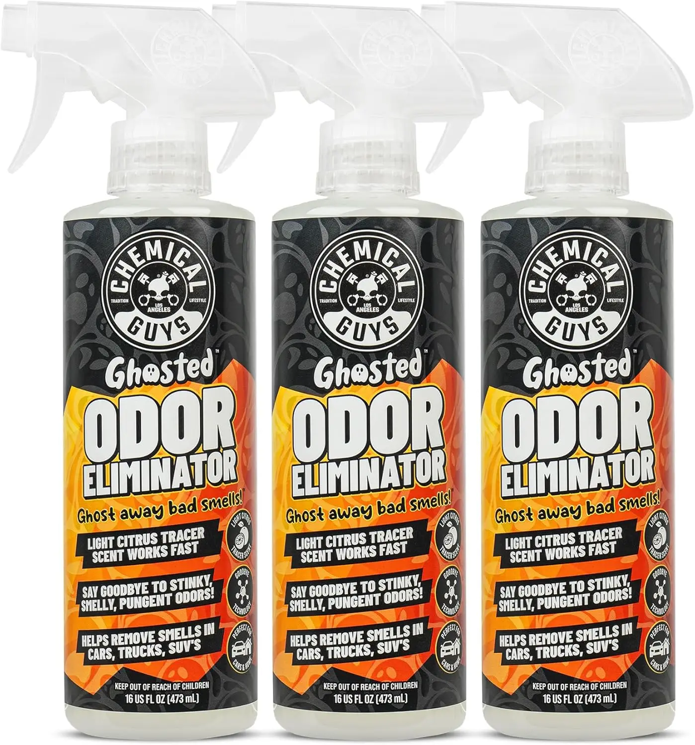 Ghosted Odor Eliminator Spray, 16 fl oz (3 Pack) for Cars, Home, Office - Neutralizes Bad Smells Instantly
Ghosted Odor Eliminator Spray, 16 fl oz (3 Pack) for Cars, Home, Office - Neutralizes Bad Smells Instantly