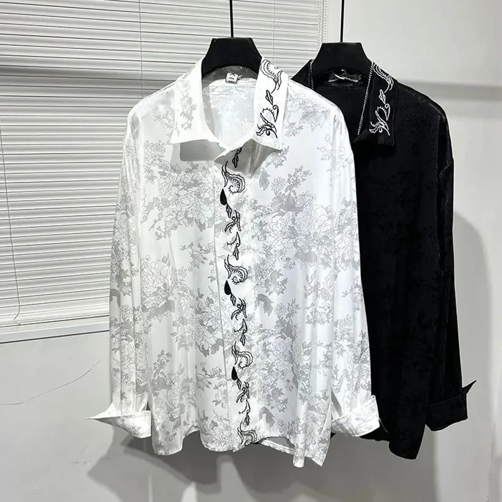 Mens Shirt Chinese Style Ink Painting Printed Long Sleeved Shirt Autumn Casual Versatile Fashion Minimalist Top Men's Clothing
Mens Shirt Chinese Style Ink Painting Printed Long Sleeved Shirt Autumn Casual Versatile Fashion Minimalist Top Men's Clothing