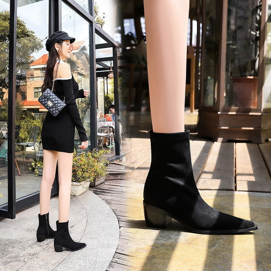 new pattern Fashionable And Simple Women's Sexy Nightclub Look Thin Thick Heels Pointed Suede Short Women Pumps
new pattern Fashionable And Simple Women's Sexy Nightclub Look Thin Thick Heels Pointed Suede Short Women Pumps