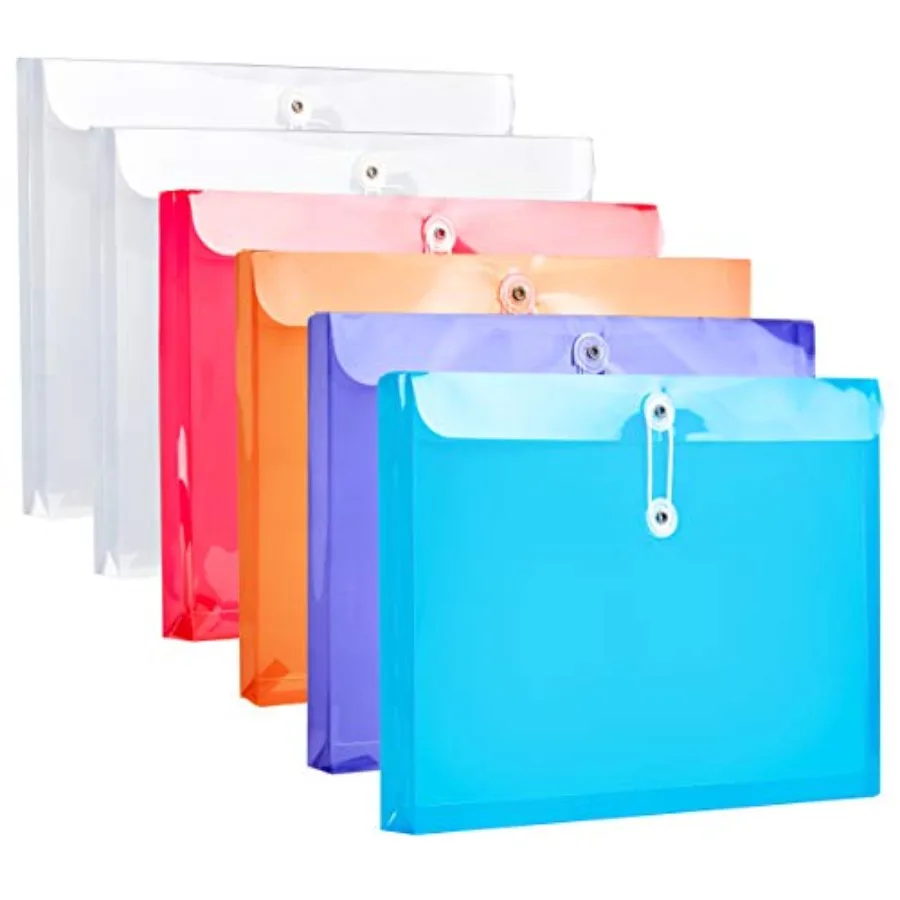 Plastic Letter Size Envelopes with Button and String Tie Closure, 1-1/6" Expansion, Side Load, Clear Poly Reusable File Folders
Plastic Letter Size Envelopes with Button and String Tie Closure, 1-1/6" Expansion, Side Load, Clear Poly Reusable File Folders