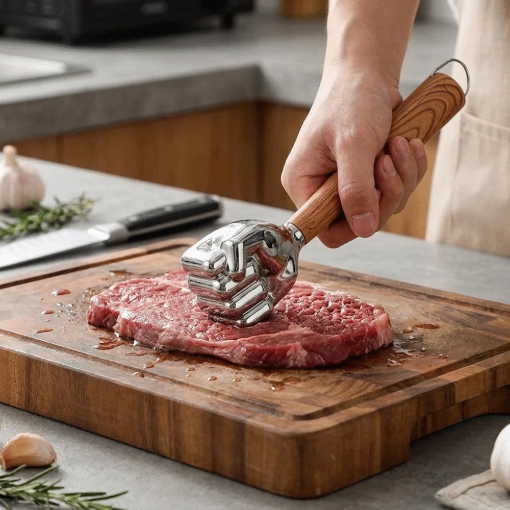 Multi-Purpose Double Sided Meat Tenderizer Heavy Duty Wood Handle Meat Hammer Fist Shape Meat Tenderer Steak
Multi-Purpose Double Sided Meat Tenderizer Heavy Duty Wood Handle Meat Hammer Fist Shape Meat Tenderer Steak
