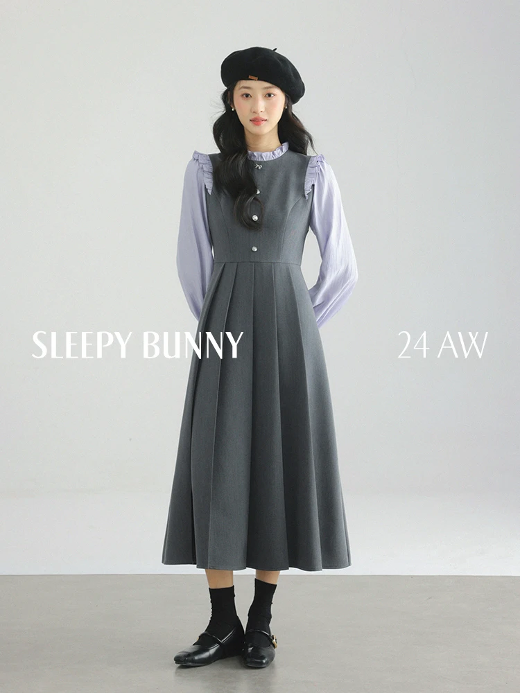 Elegant Sweet Fake Two Piece Dress Long Sleeve Ruffle Trim Pleated Midi Fit Youthful Outfit for Women Autumn Casual Fashion 2025
Elegant Sweet Fake Two Piece Dress Long Sleeve Ruffle Trim Pleated Midi Fit Youthful Outfit for Women Autumn Casual Fashion 2025