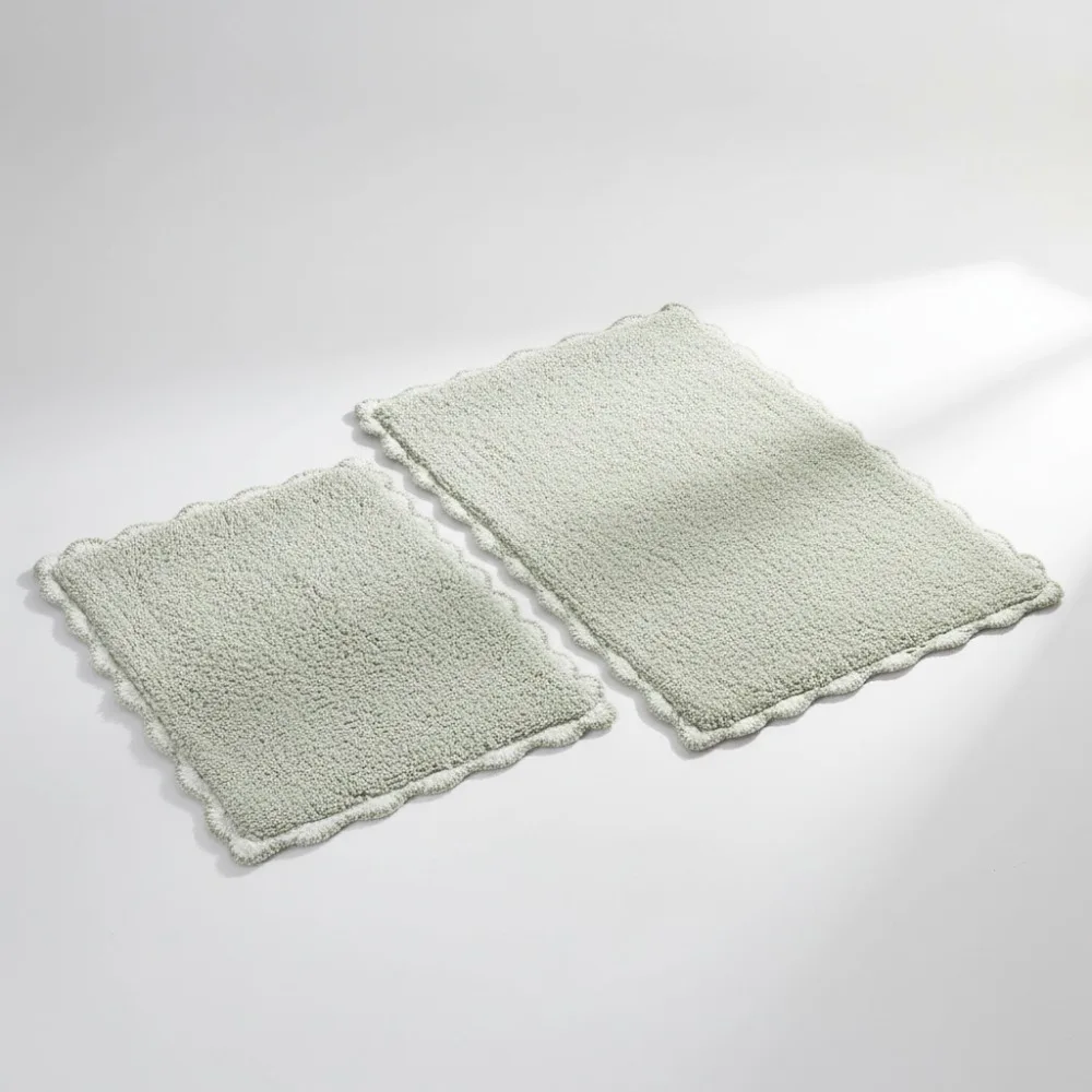 Heathered Crochet Border 100% Cotton Skid-Resistant Bath Rug Set, Sage Green, 17x24/20x32 Inches for Family Bathroom
Heathered Crochet Border 100% Cotton Skid-Resistant Bath Rug Set, Sage Green, 17x24/20x32 Inches for Family Bathroom