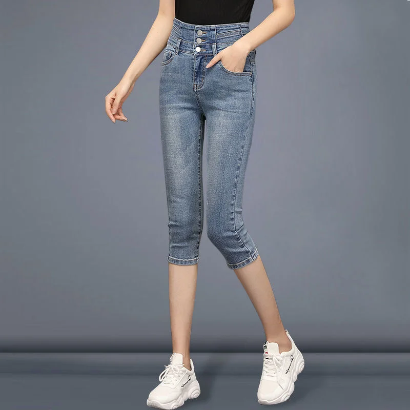 Skinny Capris Jeans Woman Summer Women's Denim Breeches High Waist Streetwear Stretch Pencil Jeans Capri For Women Jean Femme
Skinny Capris Jeans Woman Summer Women's Denim Breeches High Waist Streetwear Stretch Pencil Jeans Capri For Women Jean Femme