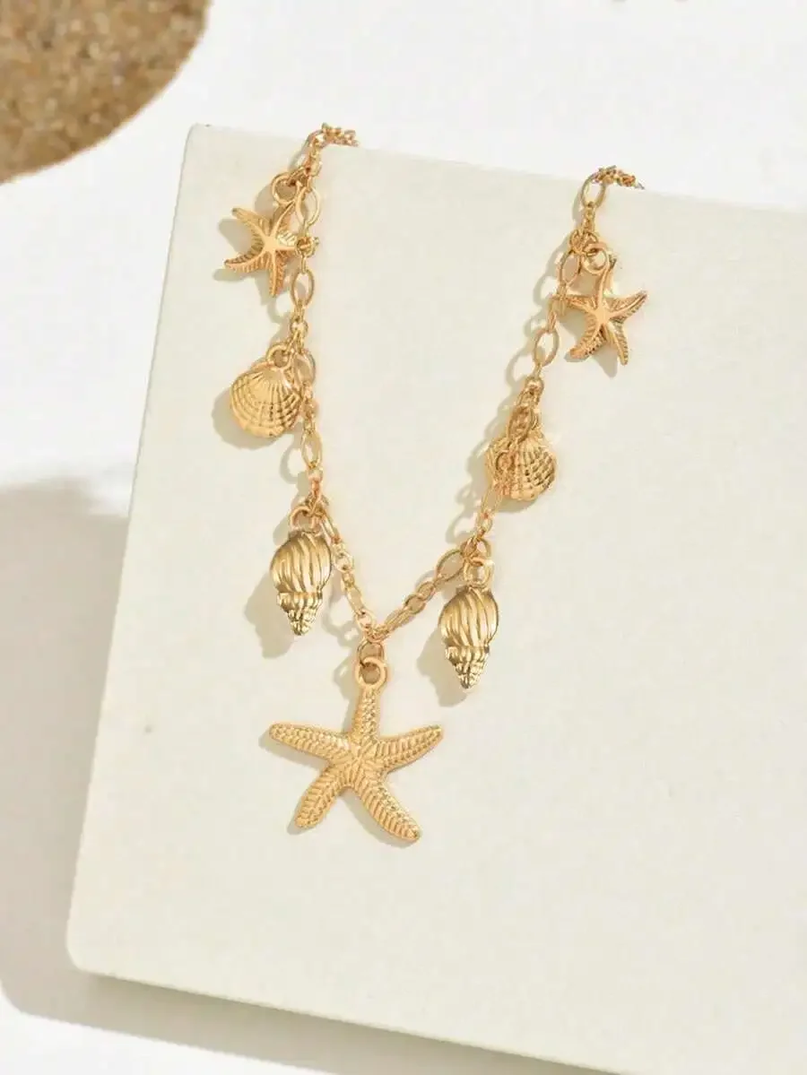 Layered Necklace With Starfish Shell Pendant Vintage Boho Beach Style Party Holiday Accessory
Layered Necklace With Starfish Shell Pendant Vintage Boho Beach Style Party Holiday Accessory