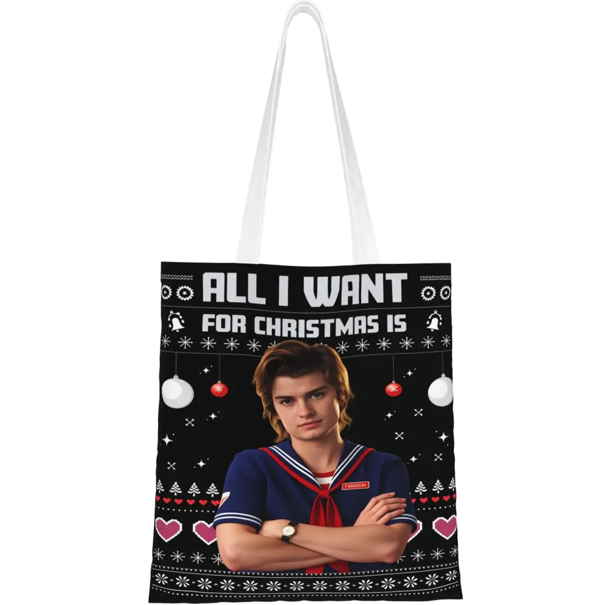 Steve Harrington Shopper Bag Shoulder Bag Woman Office Polyester Tote Bag Retro Custom Handbags
Steve Harrington Shopper Bag Shoulder Bag Woman Office Polyester Tote Bag Retro Custom Handbags