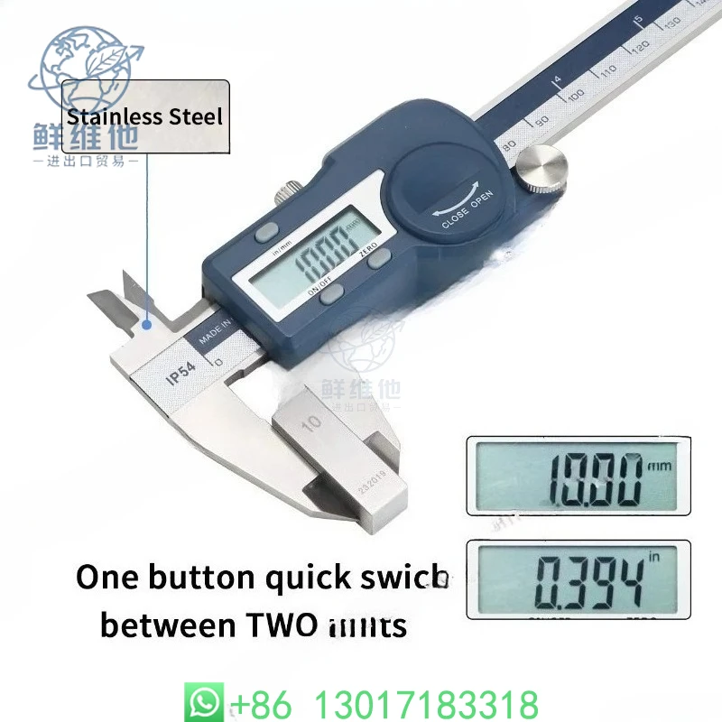 Digital Vernier Caliper with Hardened Stainless Steel - Precision Measuring Tool for 100/150/200/300mm Range
Digital Vernier Caliper with Hardened Stainless Steel - Precision Measuring Tool for 100/150/200/300mm Range